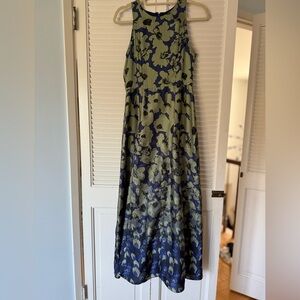 Banana Republic Blue and Green Patterned Dress